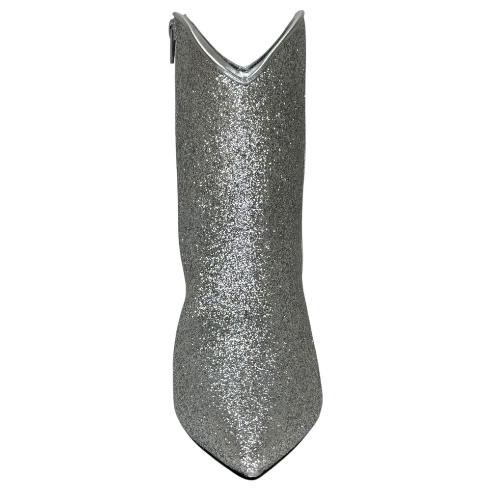 ON 34th Aatira Tulip Silver Glitter Womens Booties Size 8M - Picture 6 of 12